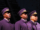 Left to right: Actors Cleavant Derricks (as Sylvester), Warner Miller (as Cephas) and Larry Marshall (as Monroe) star in Pullman Porter Blues. Left to right: Actors Cleavant Derricks (as Sylvester), Warner Miller (as Cephas) and Larry Marshall (as Monroe) star in Pullman Porter Blues.