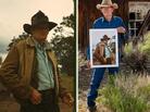 Paul Thomas (right) at his old family homestead, holding the Russell Lee photo of his father, which appears in full on the left Paul Thomas (right) at his old family homestead, holding the Russell Lee photo of his father, which appears in full on the left