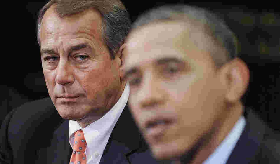Speaker of the House John Boehner listens as President Obama speaks during a meeting with bipartisan group of congressional leaders in November.