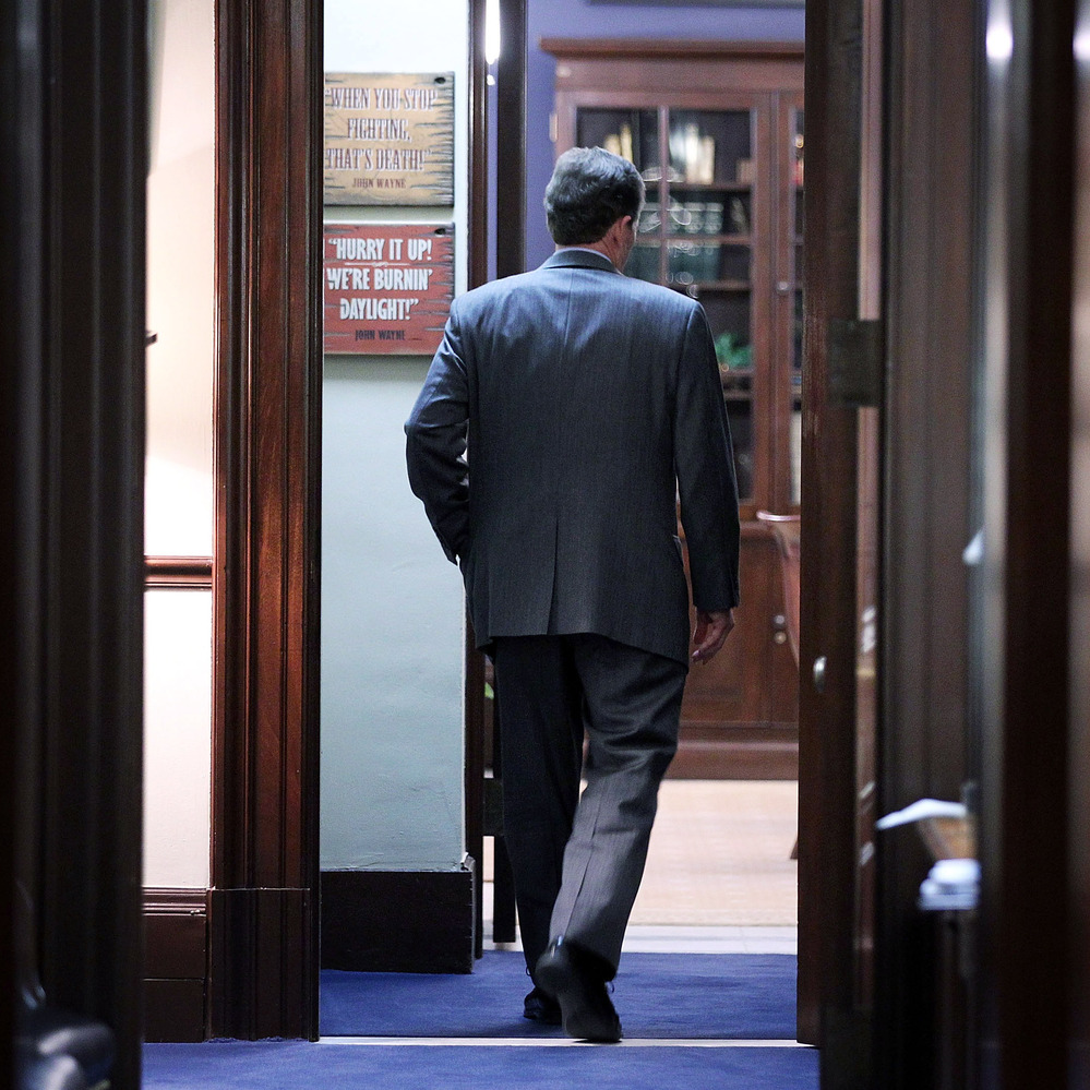 Sen. Jim DeMint, R-S.C., enters his Capitol Hill office on Dec. 6.
