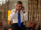 President Barack Obama talks on the phone with former Massachusetts Gov. Mitt Romney in the Presidential Suite at the Fairmont Chicago Millennium Park. President Barack Obama talks on the phone with former Massachusetts Gov. Mitt Romney in the Presidential Suite at the Fairmont Chicago Millennium Park.
