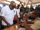 Ghana's President John Dramani Mahama arrives at a polling station to cast his vote. Ghana's President John Dramani Mahama arrives at a polling station to cast his vote.