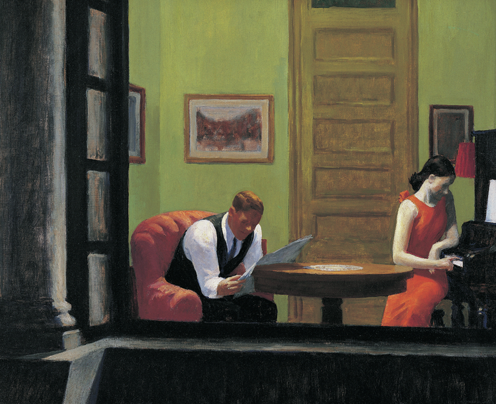 Hopper painted Room in New York (oil on canvas) in 1932. It was around the same time his wife, Josephine, started writing in her diary about her frustrations with her husband becoming a famous artist.