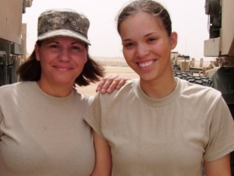Marilyn Gonzalez (left) and her daughter, Jessica Pedraza, at their base in Kuwait in 2010. Marilyn Gonzalez (left) and her daughter, Jessica Pedraza, at their base in Kuwait in 2010.