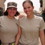 Marilyn Gonzalez (left) and her daughter, Jessica Pedraza, at their base in Kuwait in 2010.