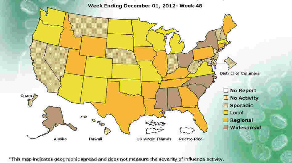 The number of states experiencing widespread flu doubled in the past week.