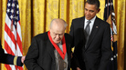 President Barack Obama and the late pianist and scholar Charles Rosen, after Rosen was presented with a 2011 National Humanities Medal on February 13. President Barack Obama and the late pianist and scholar Charles Rosen, after Rosen was presented with a 2011 National Humanities Medal on February 13.