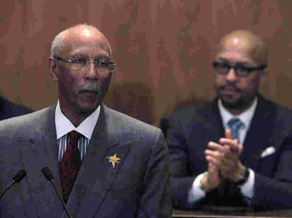 Detroit Mayor Dave Bing delivers his State of the City address on March 7. If Bing and the City Council can't agree on a plan to reduce the city's budget deficit, state officials are poised to take away their power over Detroit's finances.