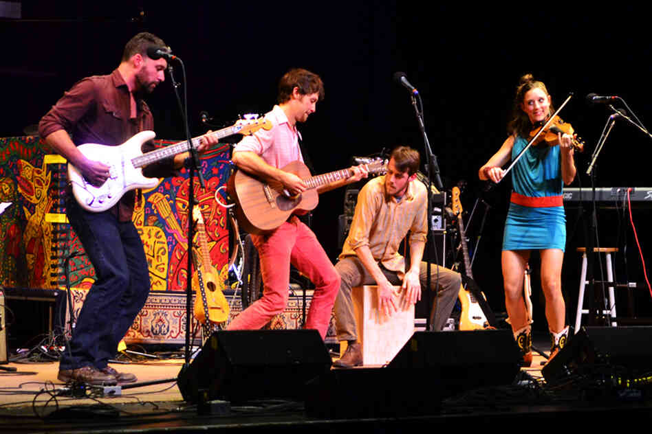 The full band, including bassist Greg Glassman and drummer Philip Mayer.