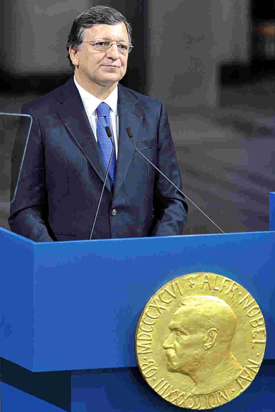 European Commission President Jose Manuel Barroso of Portugal during today's Nobel Peace Prize ceremony in Oslo.