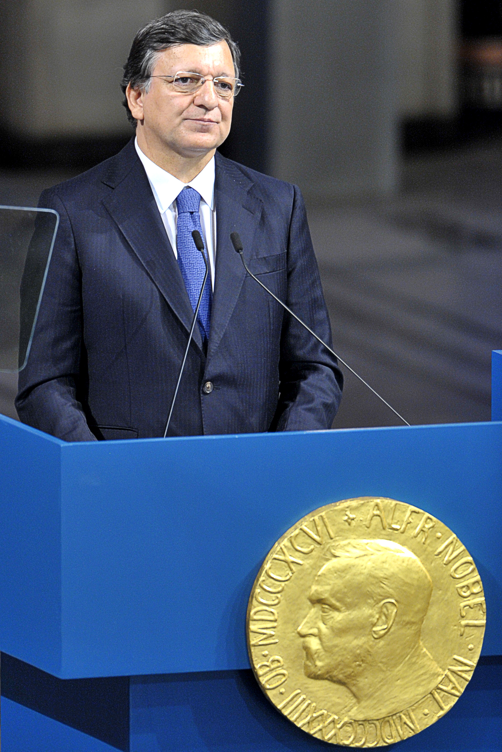 European Commission President Jose Manuel Barroso of Portugal during today's Nobel Peace Prize ceremony in Oslo.