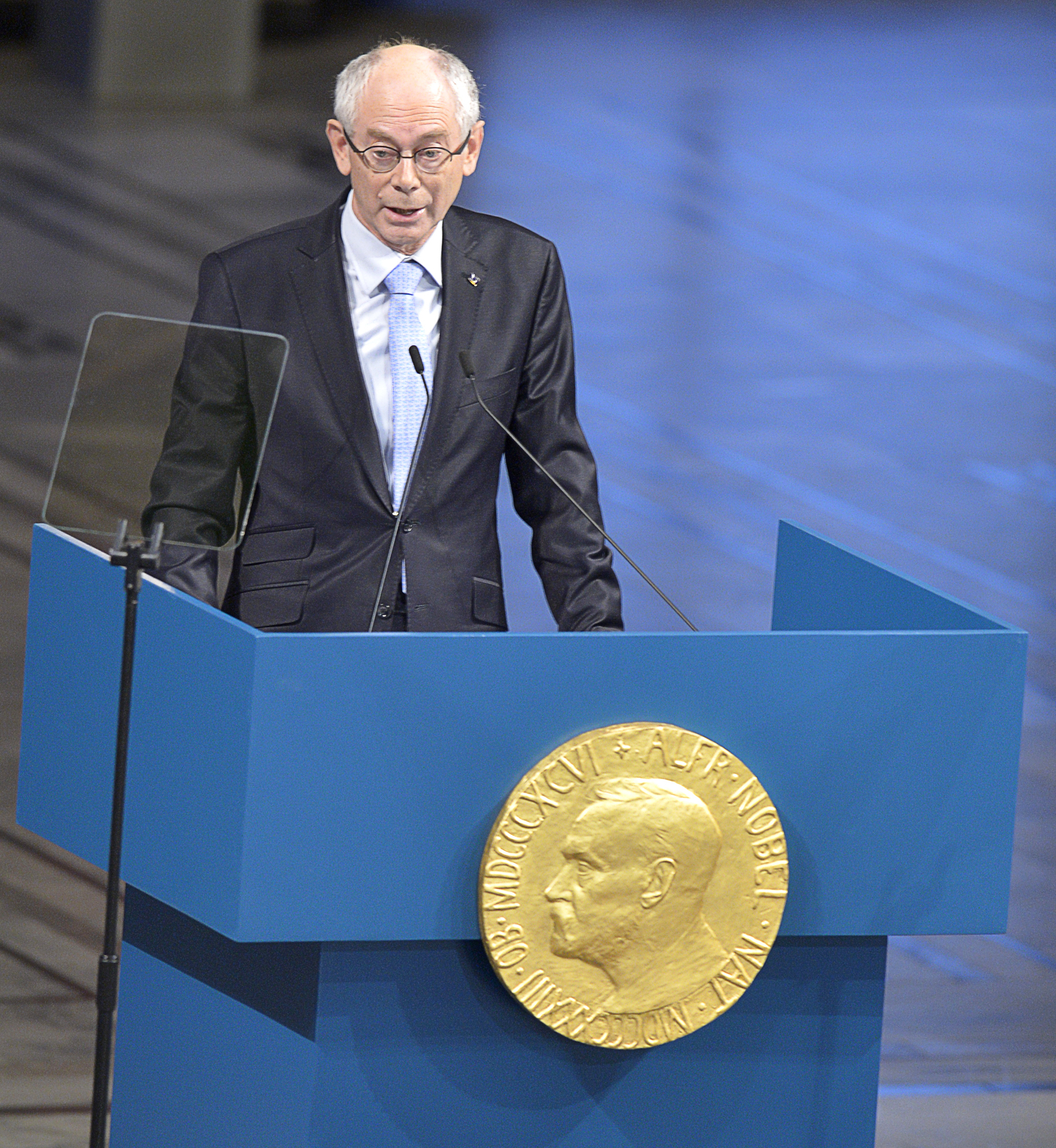 European Union President Herman Van Rompuy of Belgium at the Nobel Peace Prize ceremony in Oslo.