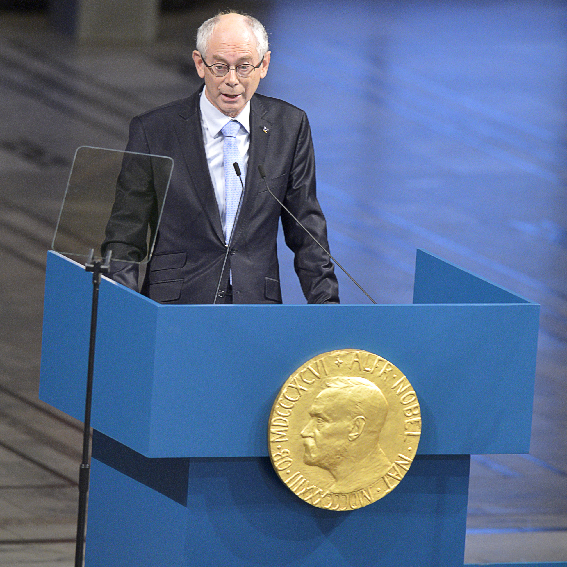 European Union President Herman Van Rompuy of Belgium at the Nobel Peace Prize ceremony in Oslo.
