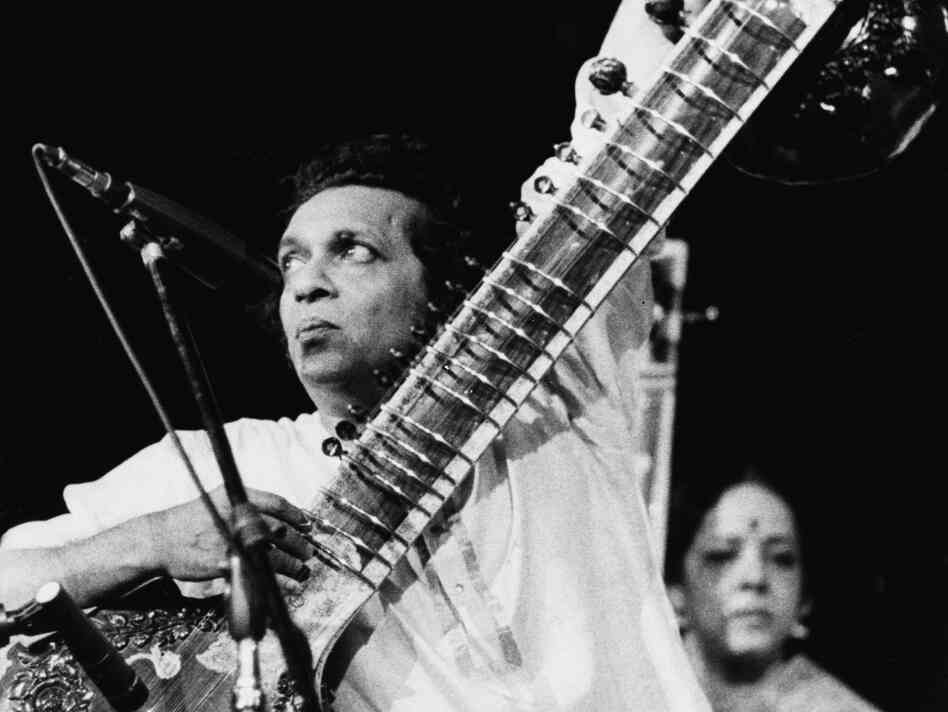 Musician Ravi Shankar performs at the Concert For Bangladesh benefit at Madison Square Garden in New York on Aug. 1, 1971. Shankar died Tuesday. He was 92.