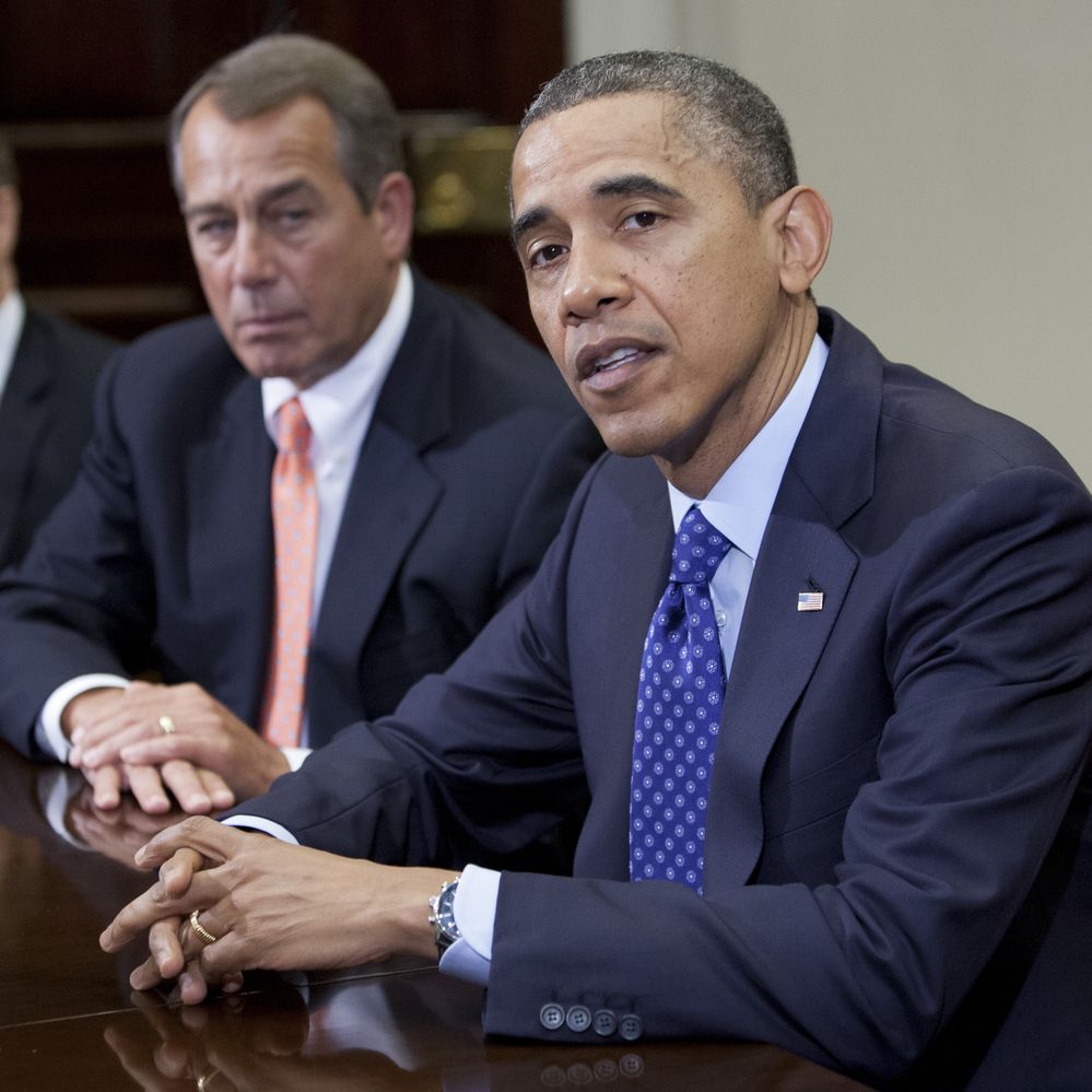 President Obama and House Speaker John Boehner, R-Ohio, at the White House on Nov. 16.