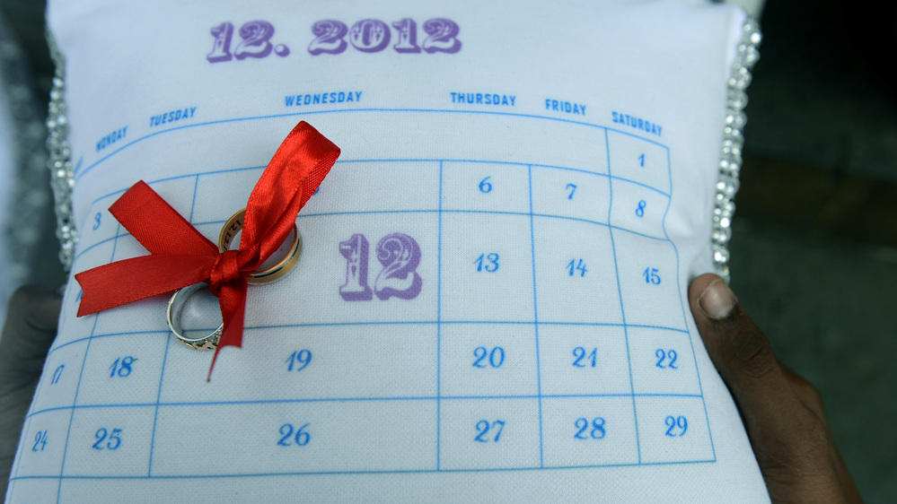 An auspicious date? The rings for a wedding earlier today — 12/12/12 — in Mumbai, India. An auspicious date? The rings for a wedding earlier today — 12/12/12 — in Mumbai, India.
