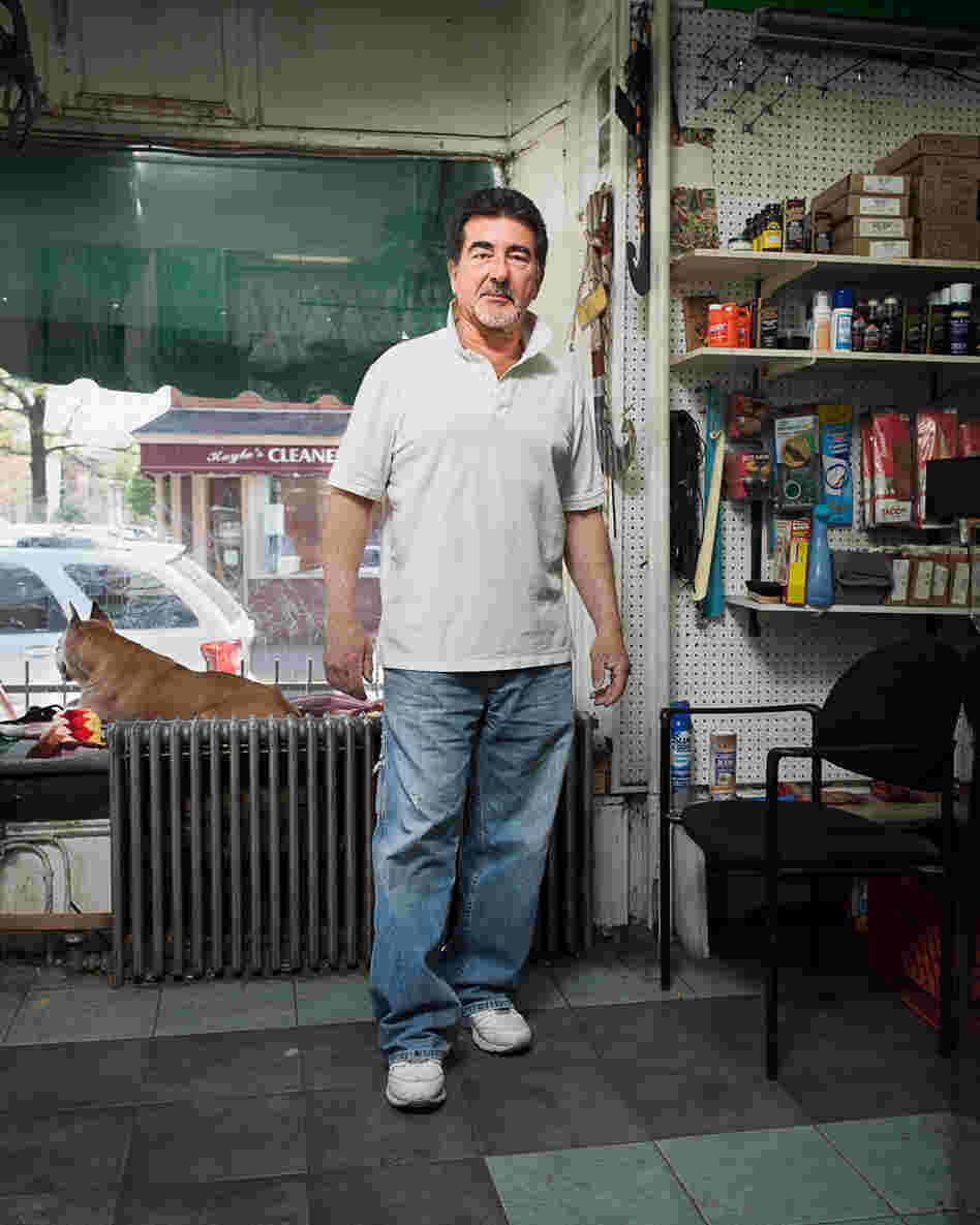 Giovanni, cobbler at Giovanni D'Italia Shoe Repair. Their claim to fame, Delaney says, is that they haven't dusted in 50 years.