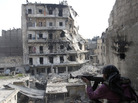 The Syrian military fired Scud missiles on rebel positions in northern Syria this week, a Pentagon source says. Here, a rebel fighter takes a position last month in the northern city of Aleppo, the scene of heavy fighting in recent months. The Syrian military fired Scud missiles on rebel positions in northern Syria this week, a Pentagon source says. Here, a rebel fighter takes a position last month in the northern city of Aleppo, the scene of heavy fighting in recent months.
