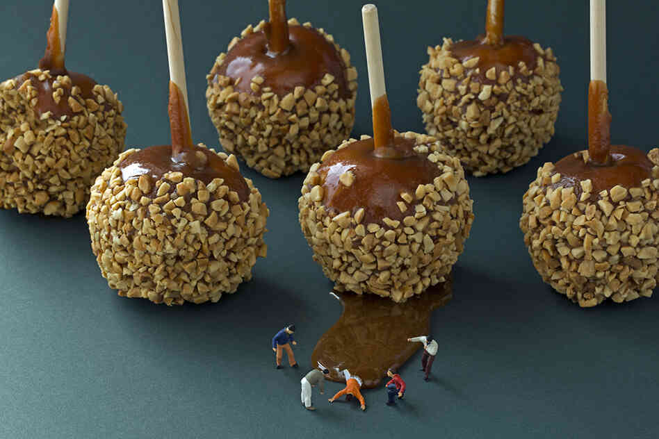 Caramel Apple Accident: "After several ignored warnings, Joby finally understood acutely the dangers of caramel work."