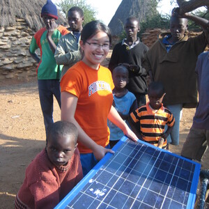 Full testing her rotating solar panel in Kenya in 2010.