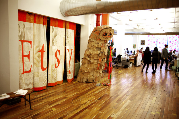 Etsy, which began as a place for home crafters and small businesses to sell their goods, has experienced growing pains as it surpasses 800,000 sellers.