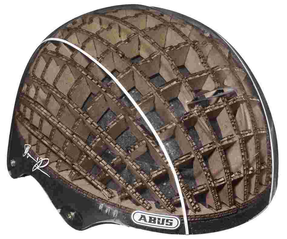 Using a cardboard liner allows a cycling helmet to be lighter and stronger than standard models, says designerÂ Anirudha Surabhi.
