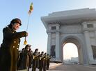 A North Korean military band performed today in Pyongyang to celebrate the country's rocket launch. Other nations, though, condemned the launch. A North Korean military band performed today in Pyongyang to celebrate the country's rocket launch. Other nations, though, condemned the launch.