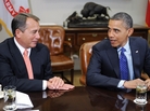 President Barack Obama and Speaker of the House John Boehner met to discuss the impending "fiscal cliff" on Nov. 16, 2012. President Barack Obama and Speaker of the House John Boehner met to discuss the impending "fiscal cliff" on Nov. 16, 2012.