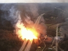 A fireball over Interstate 77 after a gas line ruptured in Sissonville, W. Va. on Tuesday, Dec. 11. A fireball over Interstate 77 after a gas line ruptured in Sissonville, W. Va. on Tuesday, Dec. 11.