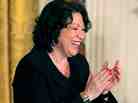 Supreme Court Associate Justice Sonia Sotomayor applauds during a reception in her honor at the White House.