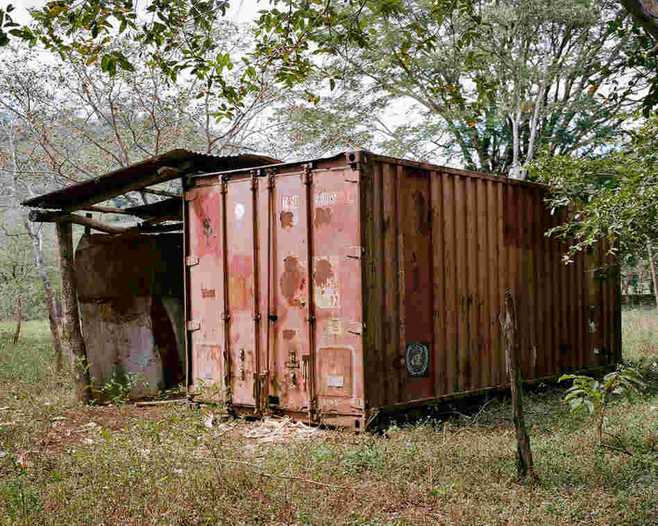A shipping container used by the United Nations to store firearms that were turned in after the signing of the peace accords in 1992.
