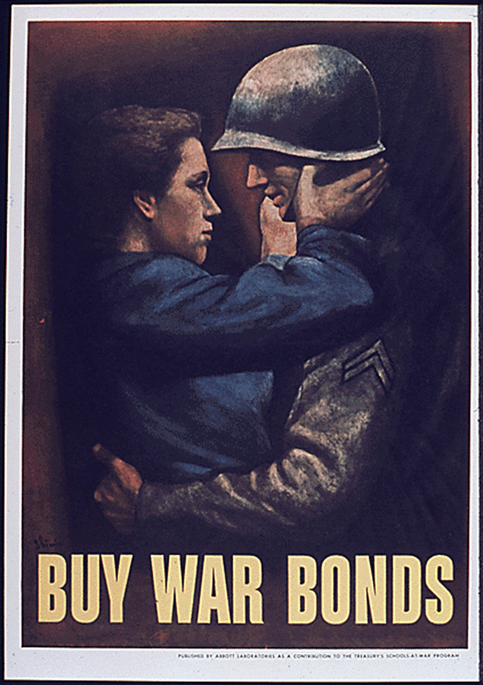 A War Bonds poster from World War II. 