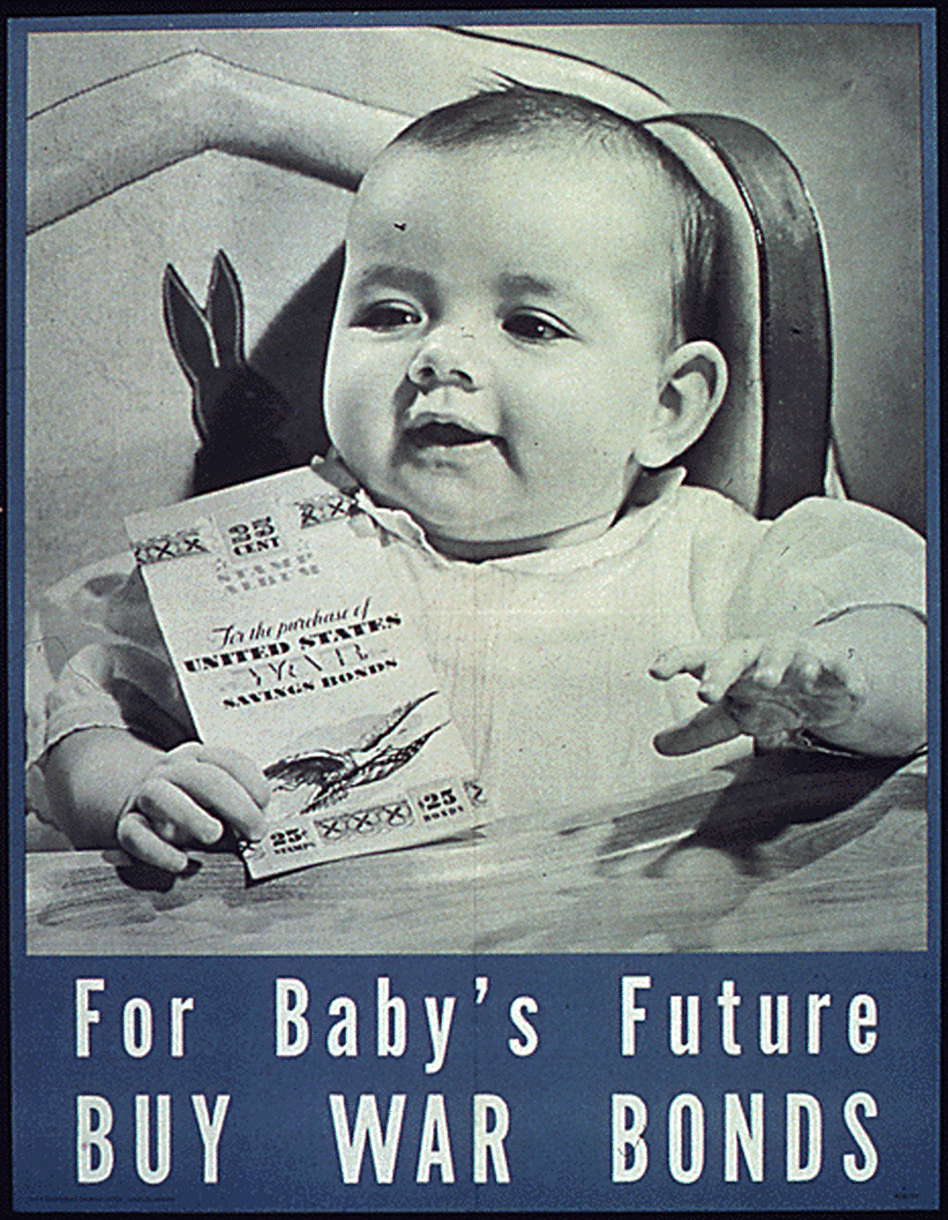 A War Bonds poster from World War II.