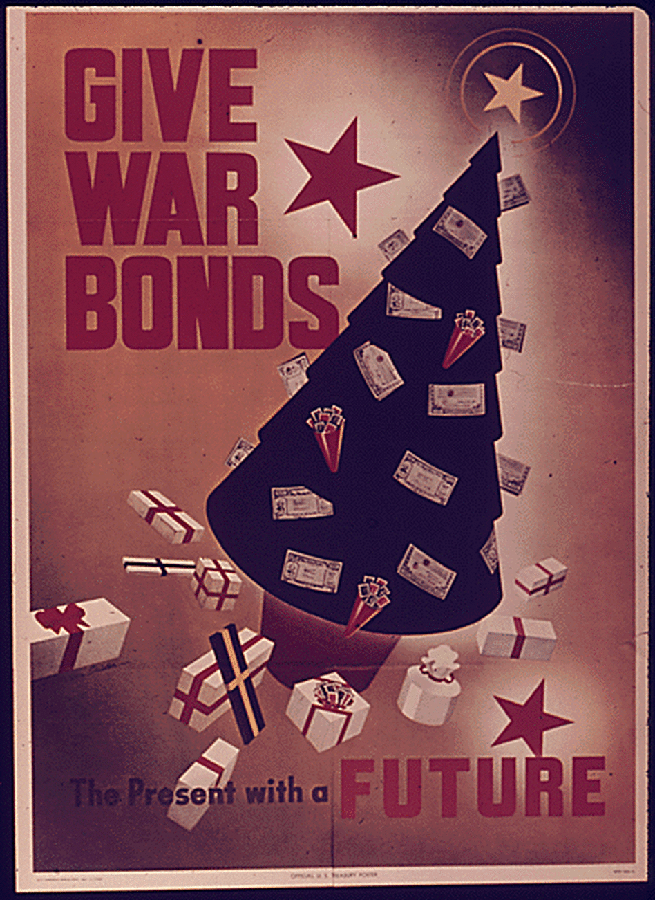 A War Bonds poster from World War II. 