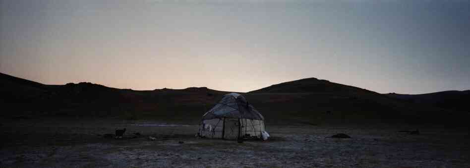 A Kyrgyz yurt near the Song Kol Lake in northern Kyrgyzstan, 2012. The Kyrgyz are the region's original nomads, living mainly in the mountainous areas. A number of Kyrgyz still practice a semi-nomadic life during the summer.