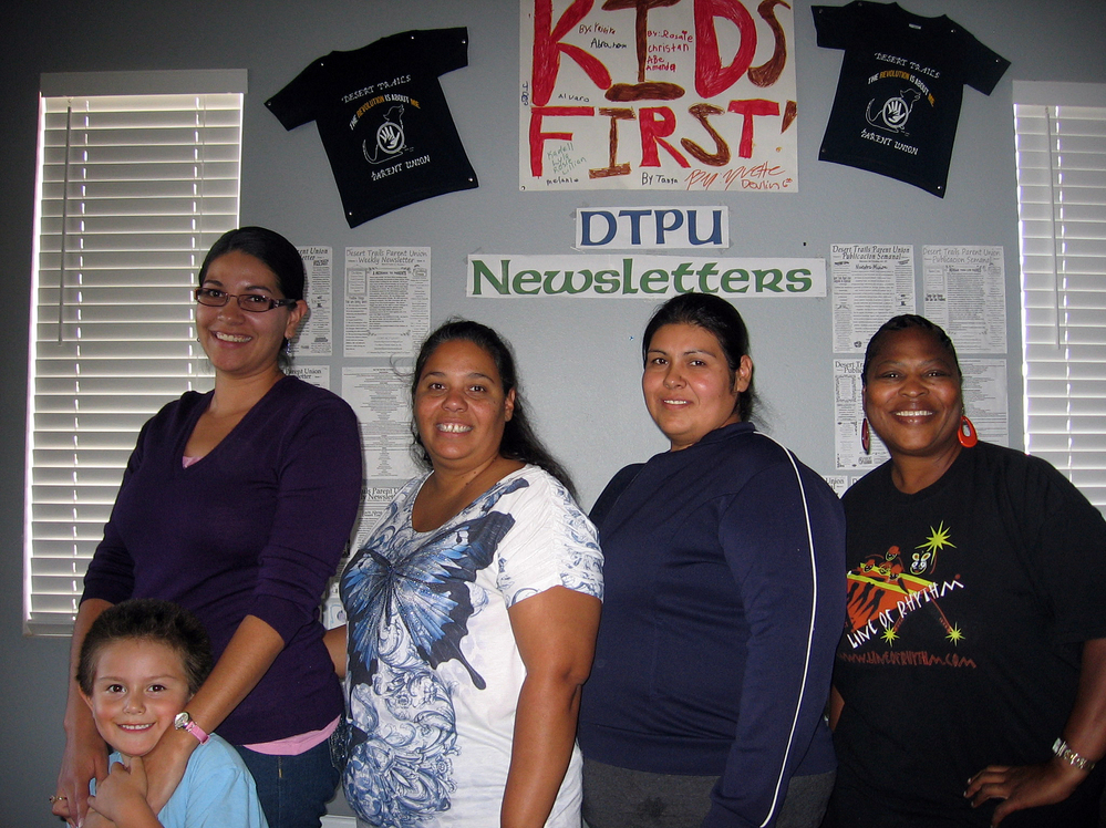 Parents leading a revolt to take over an elementary school say it has failed their children. From left: Cynthia Ramirez with her son, Mason; Doreen Diaz; Bartola DelVillar; and Kathy Duncan.
