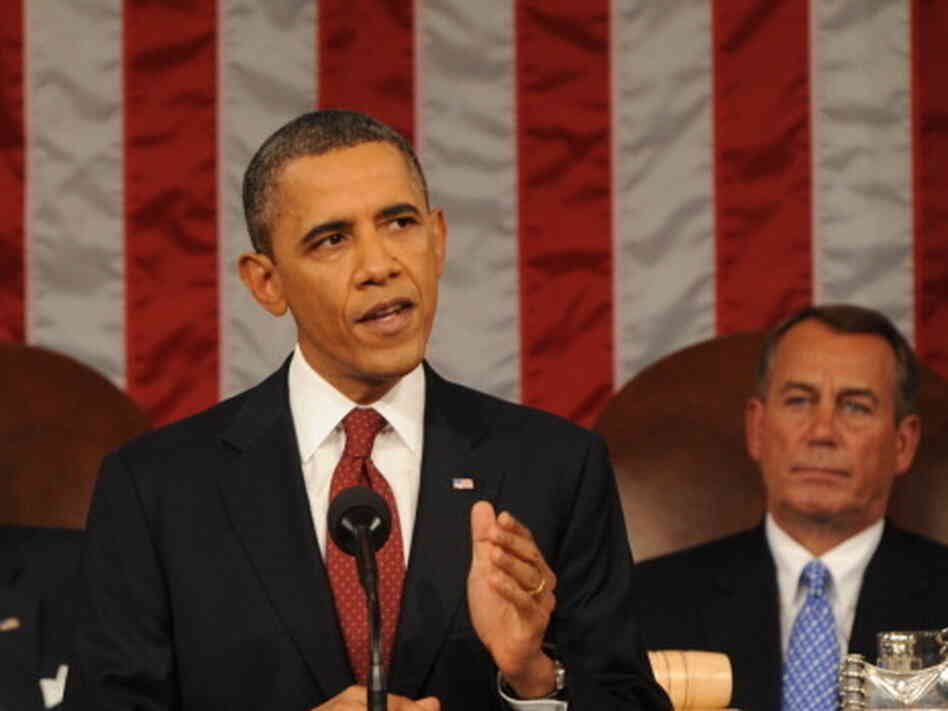 President Obama, with House Speaker John Boehner (R-Ohio) behind him, delivering his State of the Union address last January. President Obama, with House Speaker John Boehner (R-Ohio) behind him, delivering his State of the Union address last January.