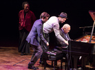 Geri Allen watches as Taylor Eigsti, Jason Moran and Ellis Marsalis, from left, perform in a round robin at A Jazz Piano Christmas 2012. Geri Allen watches as Taylor Eigsti, Jason Moran and Ellis Marsalis, from left, perform in a round robin at A Jazz Piano Christmas 2012.