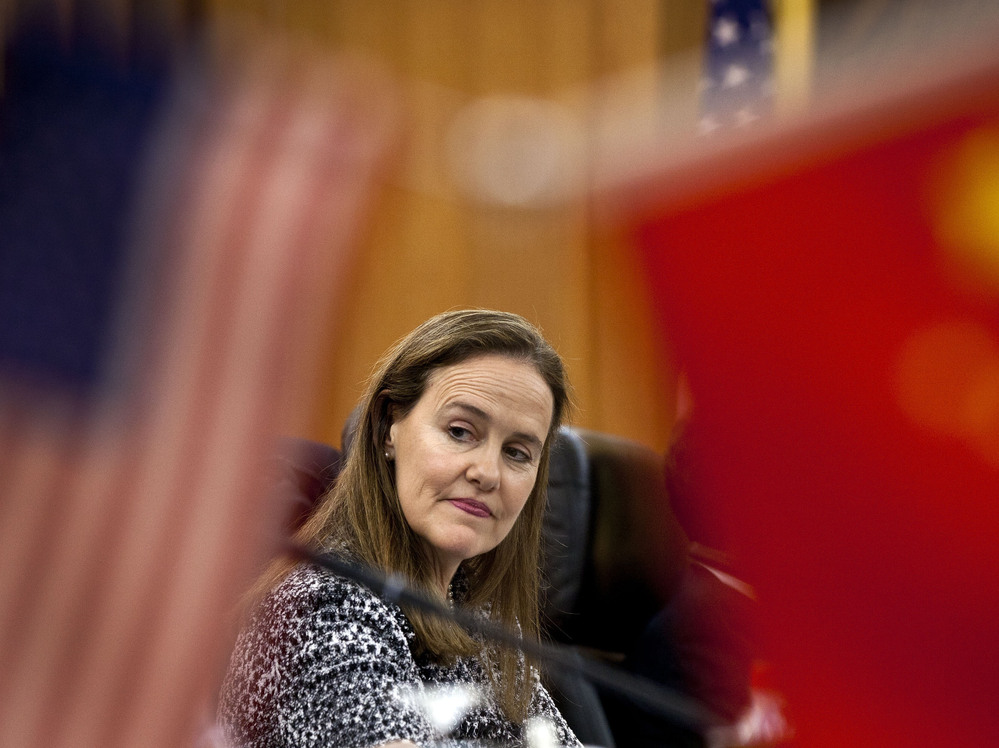 Michele Flournoy, then- undersecretary of defense for policy, at a Dec. 7, 2011, meeting in Beijing, China. Flournoy is reportedly among those President Obama is considering for defense secretary. Michele Flournoy, then- undersecretary of defense for policy, at a Dec. 7, 2011, meeting in Beijing, China. Flournoy is reportedly among those President Obama is considering for defense secretary.