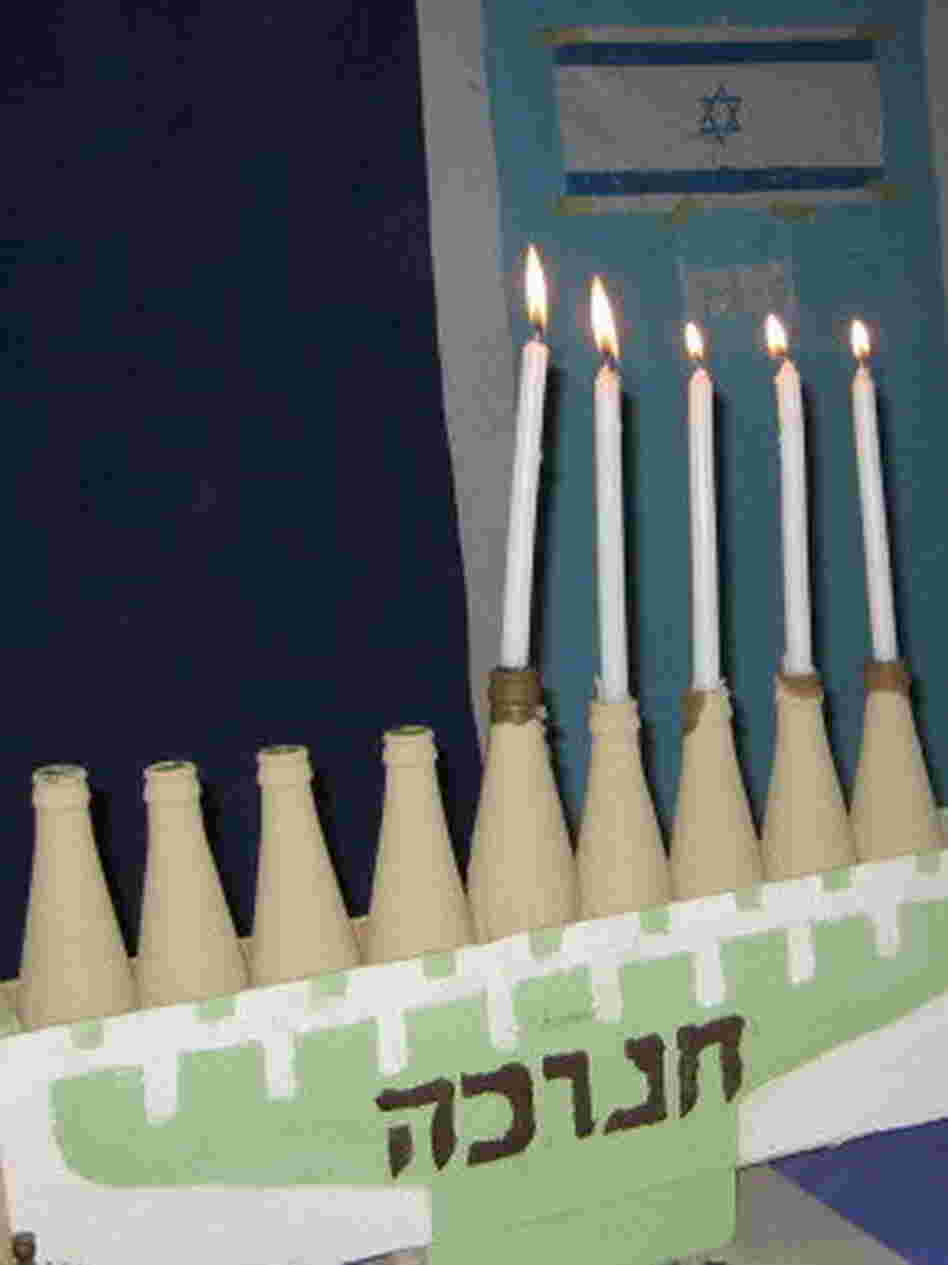 A handmade menorah in Abuja. A handmade menorah in Abuja.