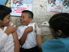 A boy in Lima, Peru, receives a hepatitis B vaccine during an immunization drive in 2008. The United Nations is considering a ban on the preservative thimerosal, which is often used in hepatitis B and other vaccines in developing countries. A boy in Lima, Peru, receives a hepatitis B vaccine during an immunization drive in 2008. The United Nations is considering a ban on the preservative thimerosal, which is often used in hepatitis B and other vaccines in developing countries.