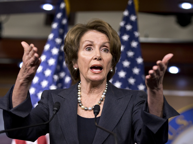 House Minority Leader Nancy Pelosi of California said Democrats aren't going to throw America's seniors over the fiscal cliff to give a tax cut to the wealthiest.