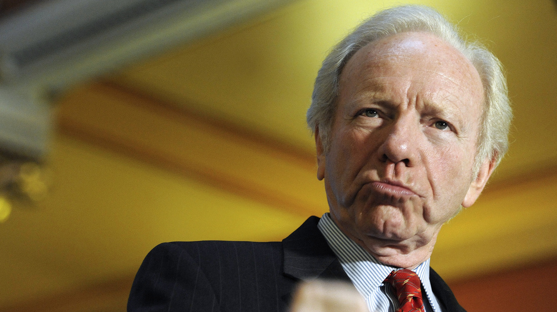 Sen. Joe Lieberman, an independent from Connecticut, at a news conference at the state Capitol in Hartford this month.