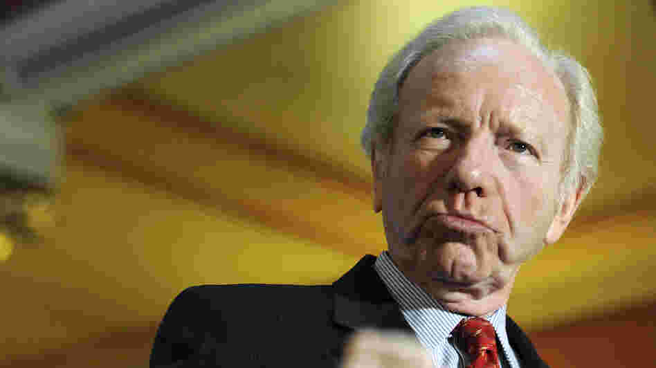 Sen. Joe Lieberman, an independent from Connecticut, at a news conference at the state Capitol in Hartford this month.