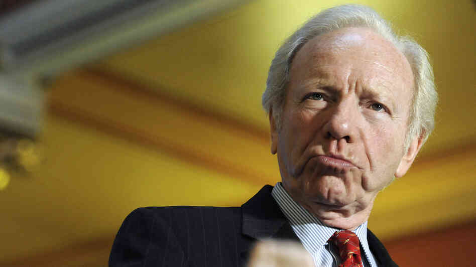 Sen. Joe Lieberman, an independent from Connecticut, at a news conference at the state Capitol in Hartford this month.