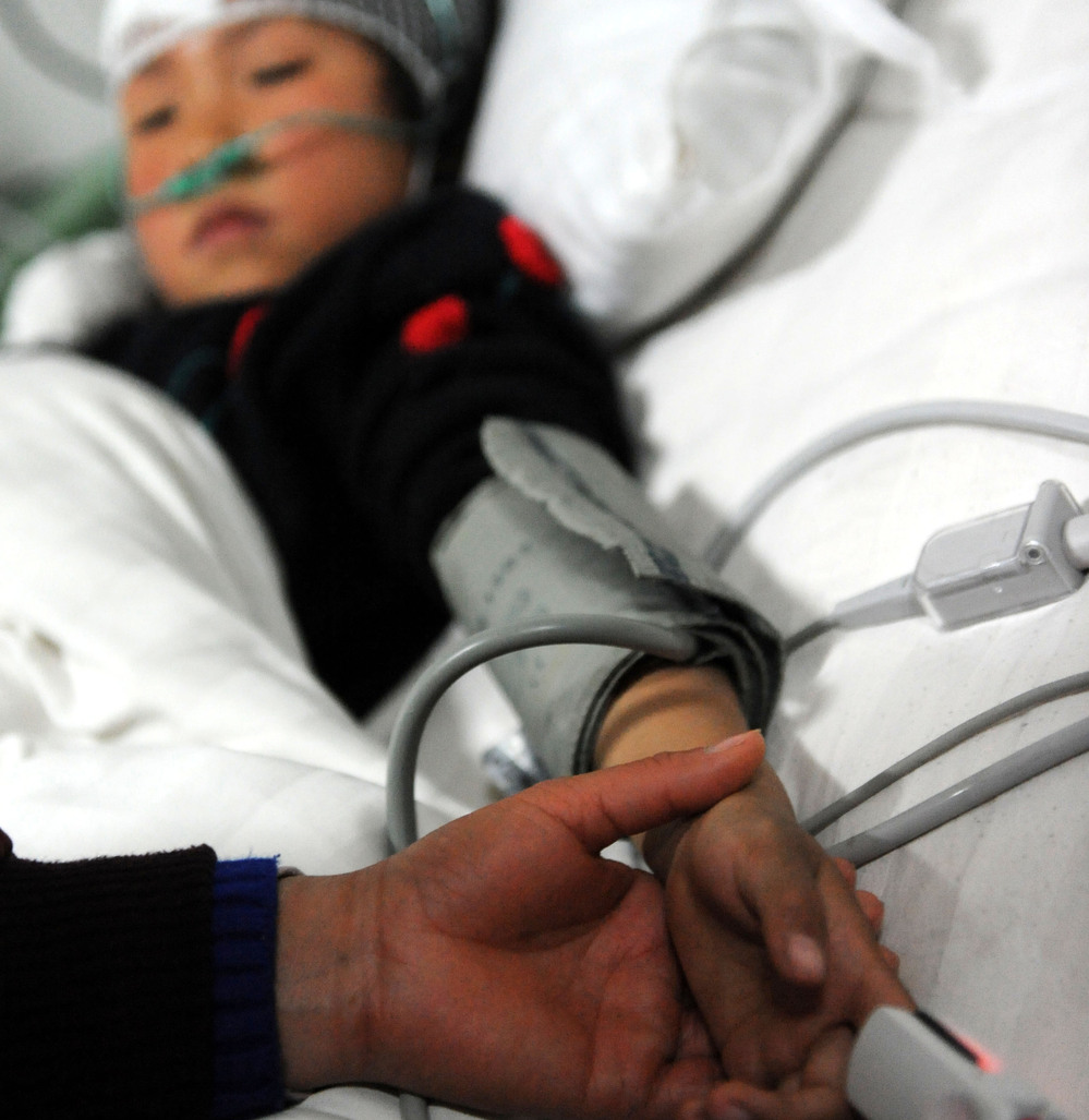 Wei Jingru, one of the students injured in today's attack, is being treated at a  hospital in central China's Henan Province.
