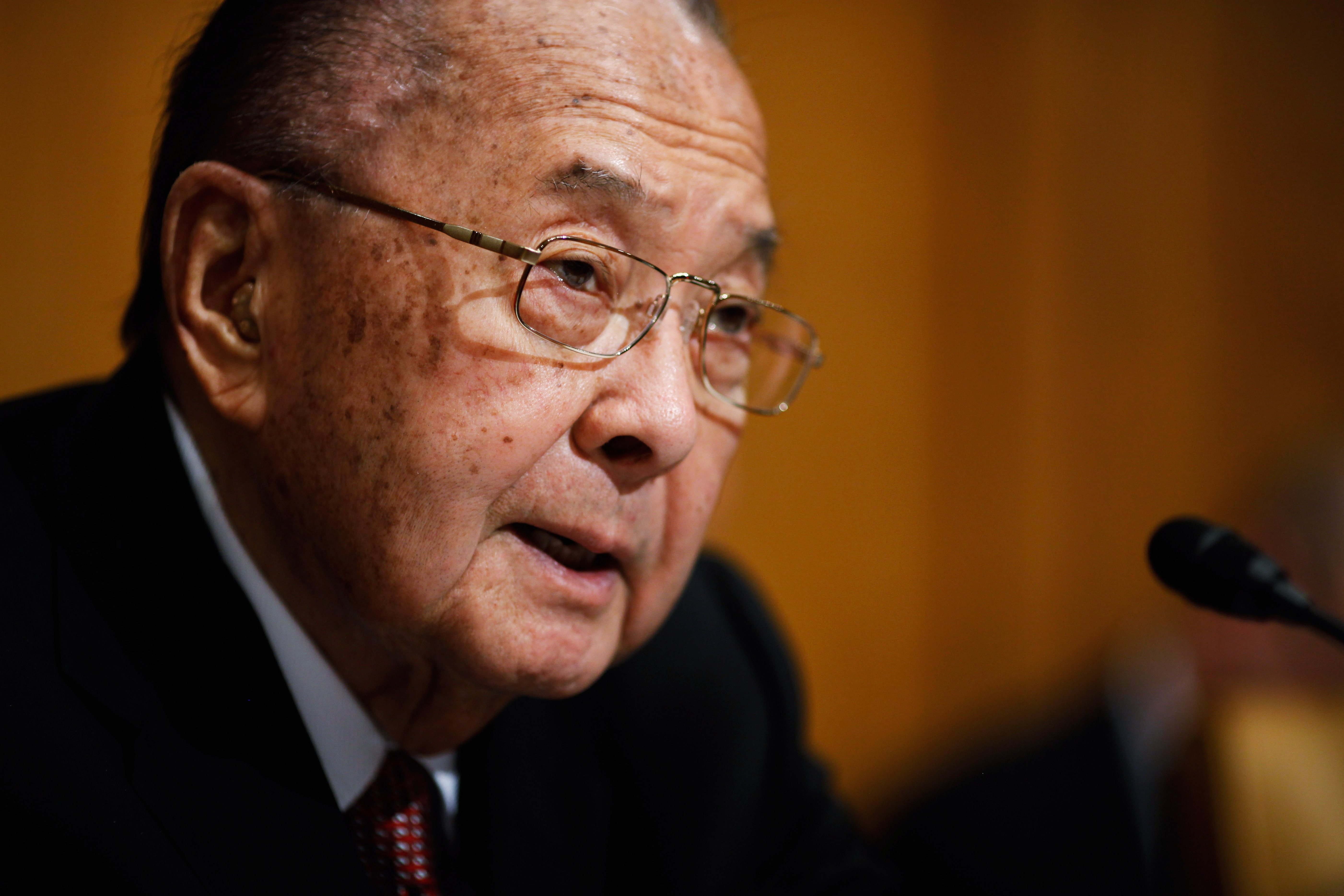 Senate Appropriations Committee Defense Subcommittee Chairman Daniel Inouye delivers an opening statement during a hearing on the proposed Army budget estimates for fiscal year 2012 on Capitol Hill, May 18, 2011.