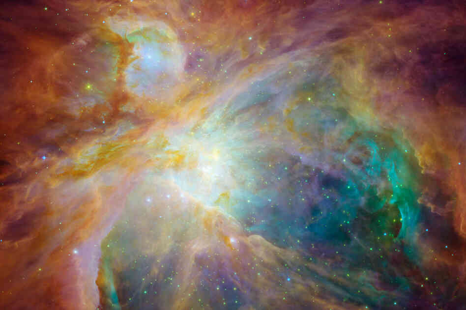 "The Orion nebula is the brightest spot in the sword of the Orion, or the 'Hunter' constellation. The cosmic cloud is also our closest massive star-formation factory, and astronomers believe it contains more than 1,000 young stars."