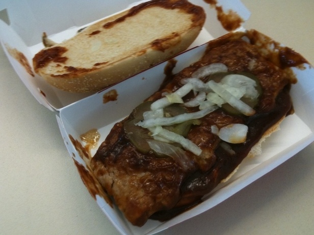 Note how the onions and pickles cower together in the center.