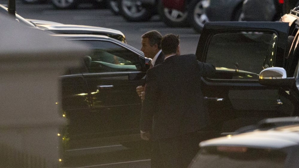 House Speaker John Boehner, left, arrives at the White House on Thursday for a meeting with President Obama. The two men met again in private on Monday in an effort to reach a deal to avoid the so-called fiscal cliff. House Speaker John Boehner, left, arrives at the White House on Thursday for a meeting with President Obama. The two men met again in private on Monday in an effort to reach a deal to avoid the so-called fiscal cliff.